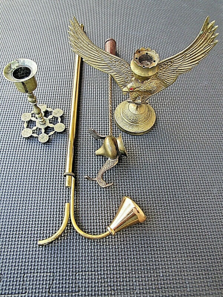 Unique Brass Candle Holders with snuffer !