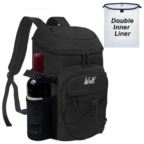 Cooler Backpack,24 Cans Insulated Backpack Cooler Leakproof,Lightweight Black