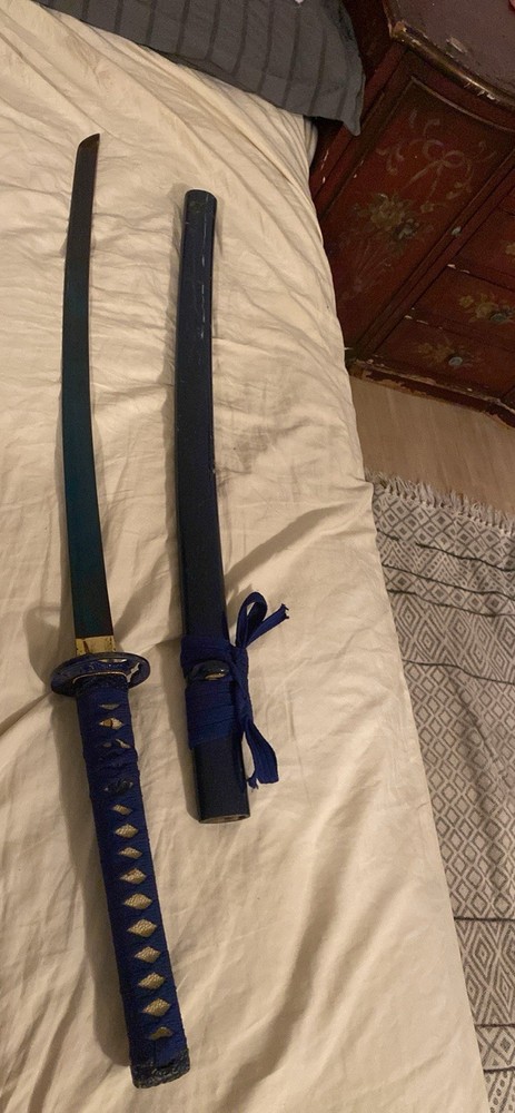 30'' Blue Sharp Steel Japanese Samurai Practical Sword Katana Used