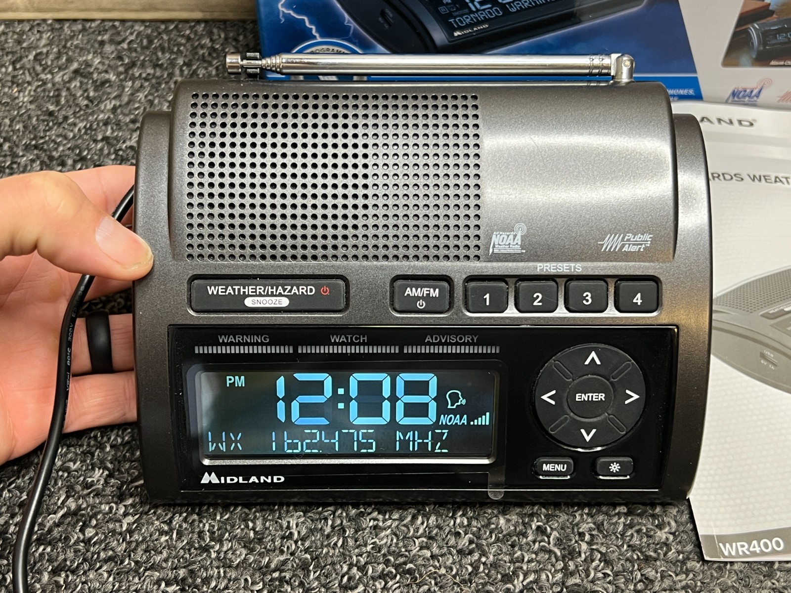 Midland WR400 NOAA Emergency Weather Alert Radio w/ AM FM Radio W/ Power Supply