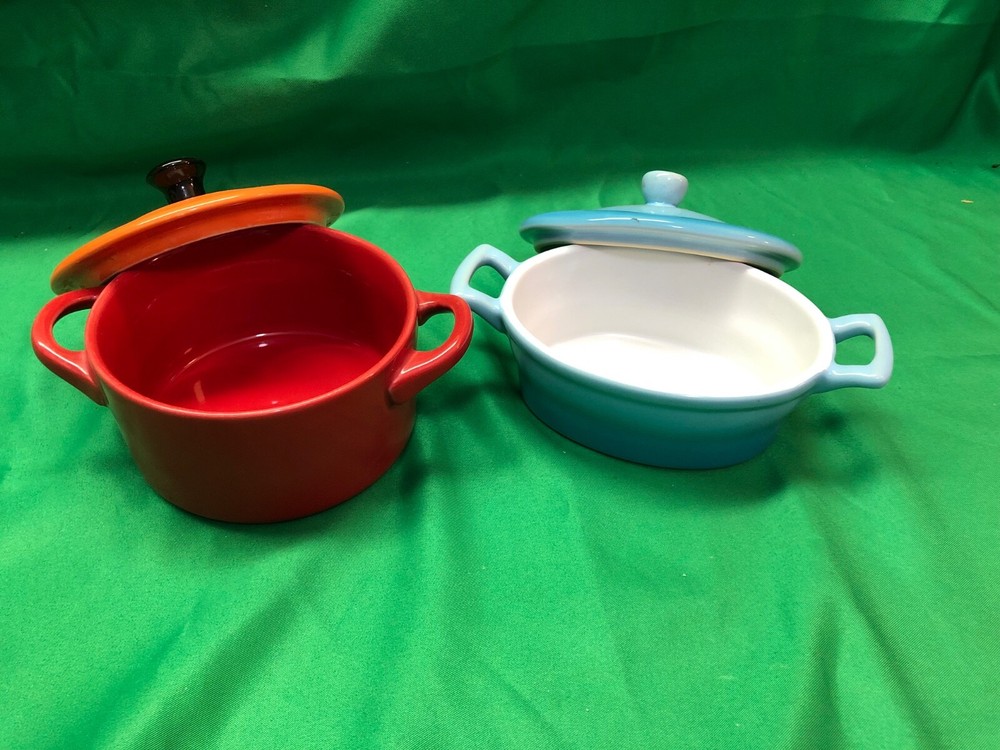 Two Mini Ceramic Personal Casserole Dishes