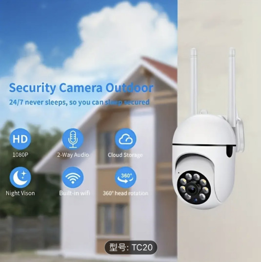 1pcs Wireless WiFi 1080p high-definition intelligent security camera