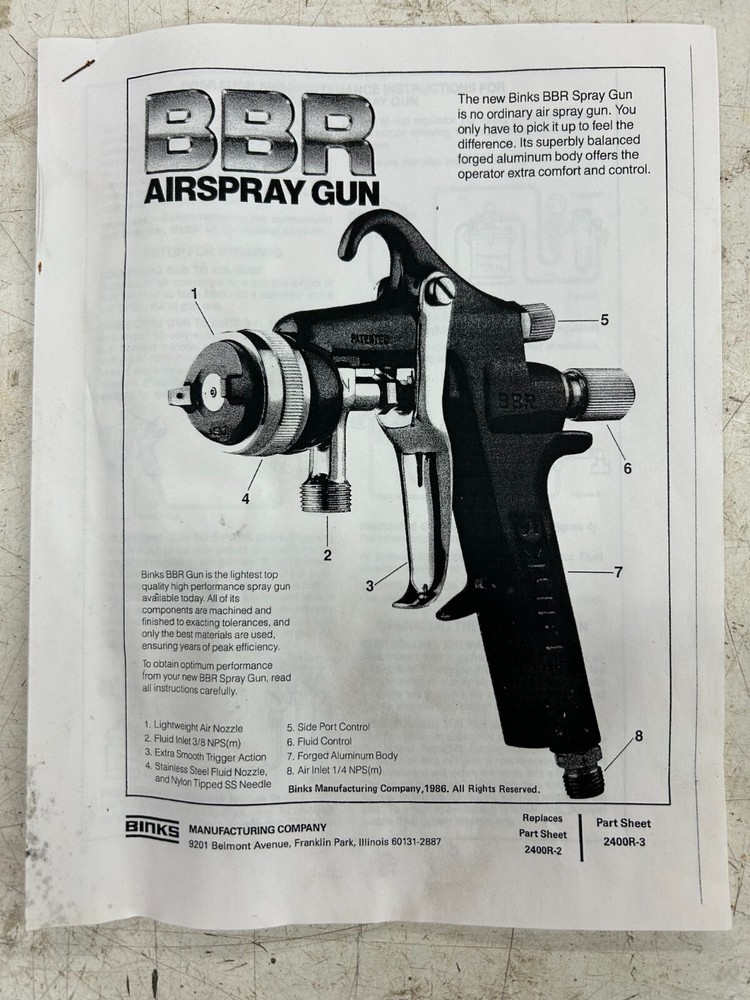 Binks BBR Traditional Spray Gun