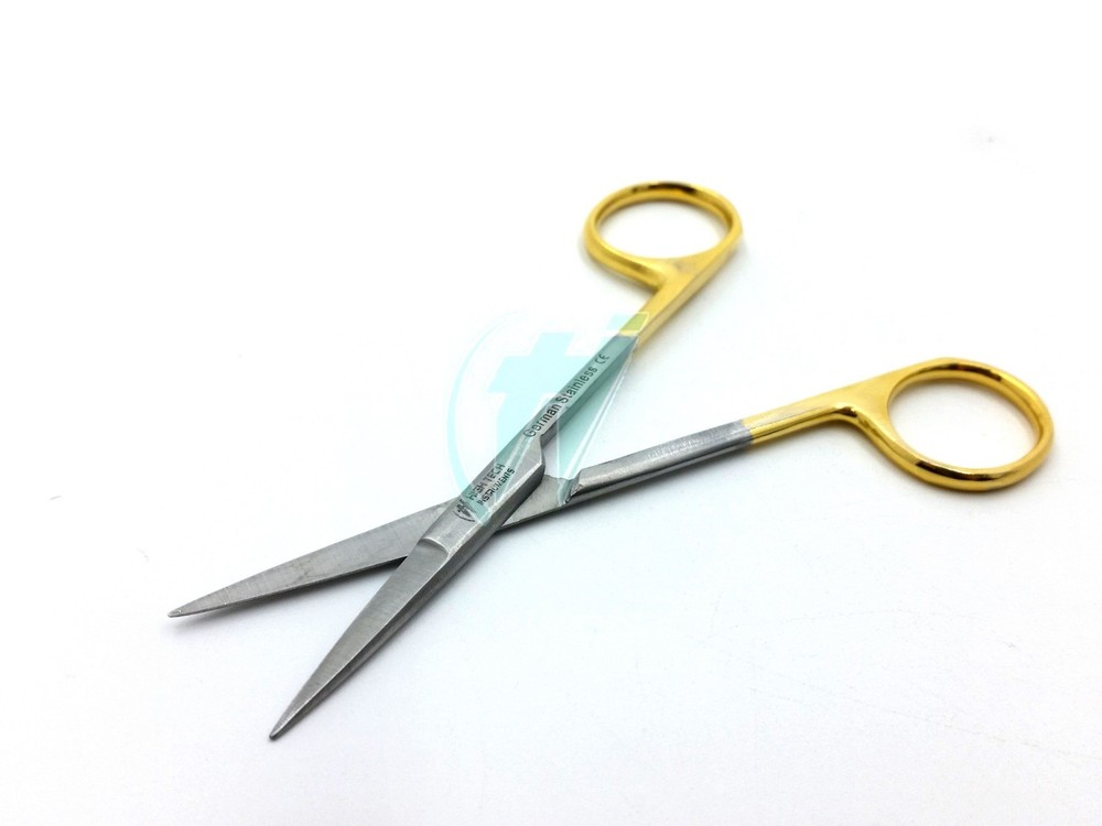 6 GOLD HANDLE IRIS MICRO DISSECTING SCISSORS STRAIGHT 4.5"