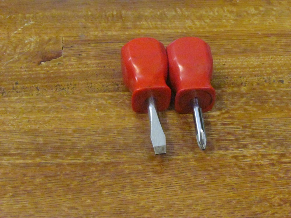 MAC TOOLS STUBBY SCREWDRIVERS PN2SA P212X PHILLIPS & FLAT BLADE USED GC