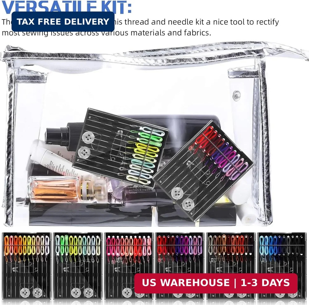 6 Boxes (60 Pcs) Pre Threaded Needle Kit Assorted Color (Mixed Color)