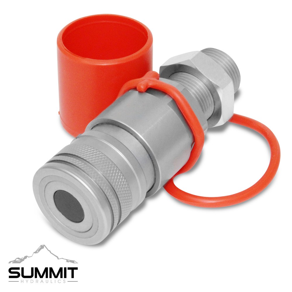 5/8 ORFS Flat Face Hydraulic Quick Connect Coupler, Bulkhead Skid Steer Mount