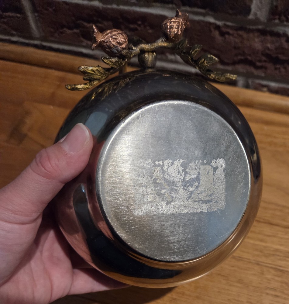 Silver Metal Water Pitcher with Decorative Handle