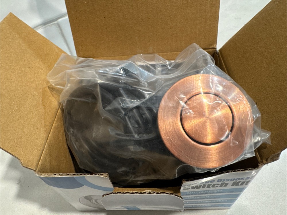 Cleesink Garbage Disposal Air Switch Kit Brushed Copper Colored Button NEW