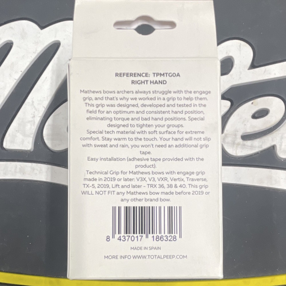 Mathews Tech Grip 0° Angle Right Hand Black for Compound Bow