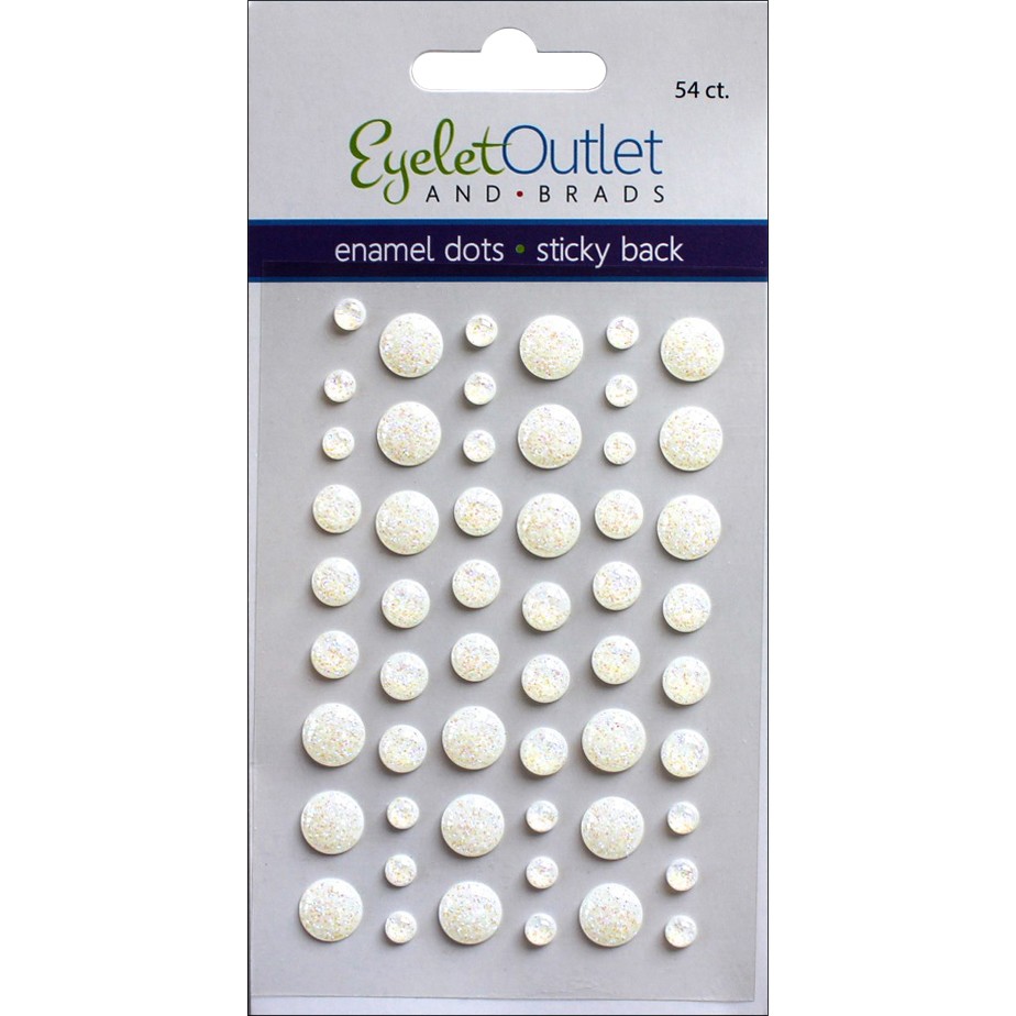 Eyelet Outlet  Adhesive-Back Enamel Dots 54/Pkg-Glitter White (3Pk)