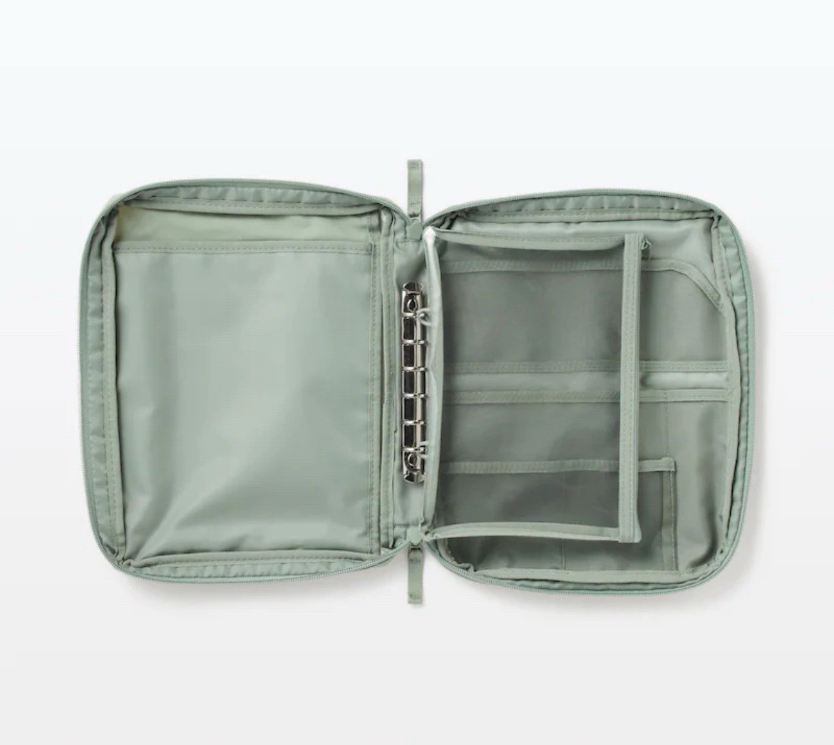 MUJI Pocket-selectable Collection Case A5 Wide Moss Green NEW