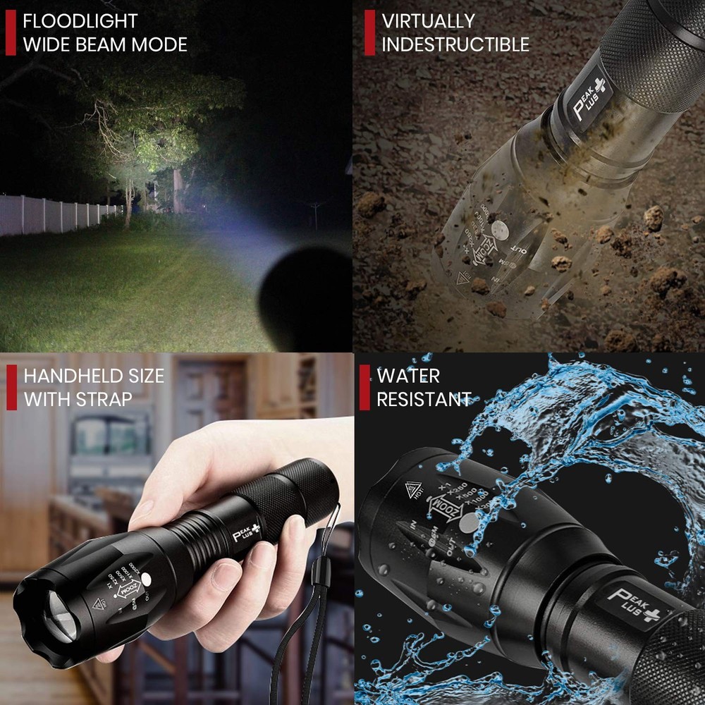 99000000 Lumen Super Bright LED Tactical Flashlight Rechargeable LED Work Lights