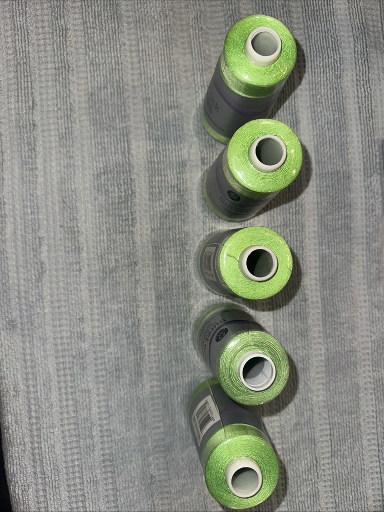 Coats Surelock 5 Spools 6840 Lime Polyester Thread, Multi-purpose, 3000 Yds