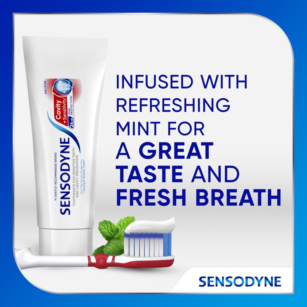 Sensodyne Cavity + Sensitivity Toothpaste, Fluoride Toothpaste for Sensitive...