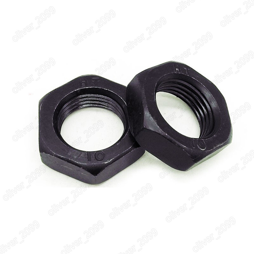 Black 10.9 Steel Left Hand Thread Thin Hex Nuts M8-M42