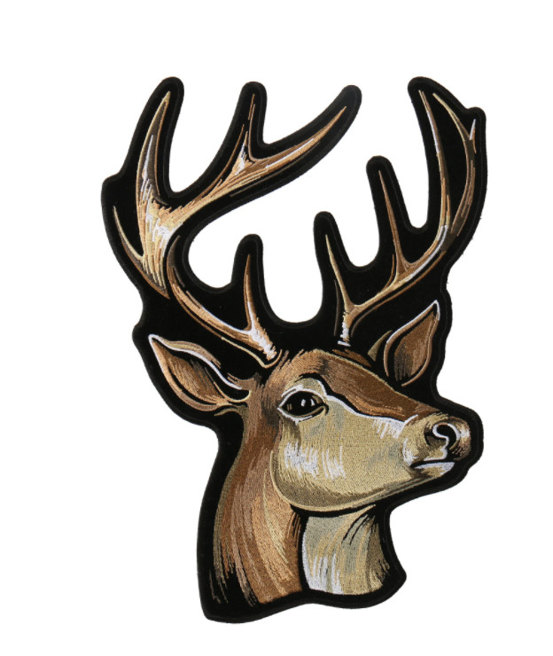 12" DEER BIKER EMBROIDERED JACKET PATCH