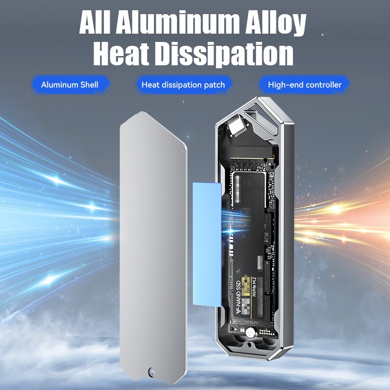 EAGET M.2 NVMe SSD External Portable Enclosure Case Fits PCIe 2280/2242/2230