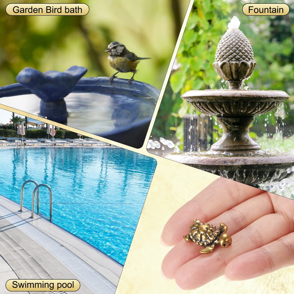 5-Pack Bird Bath Copper Disk, Mini Bird Bath Copper Ornaments [Turtle]