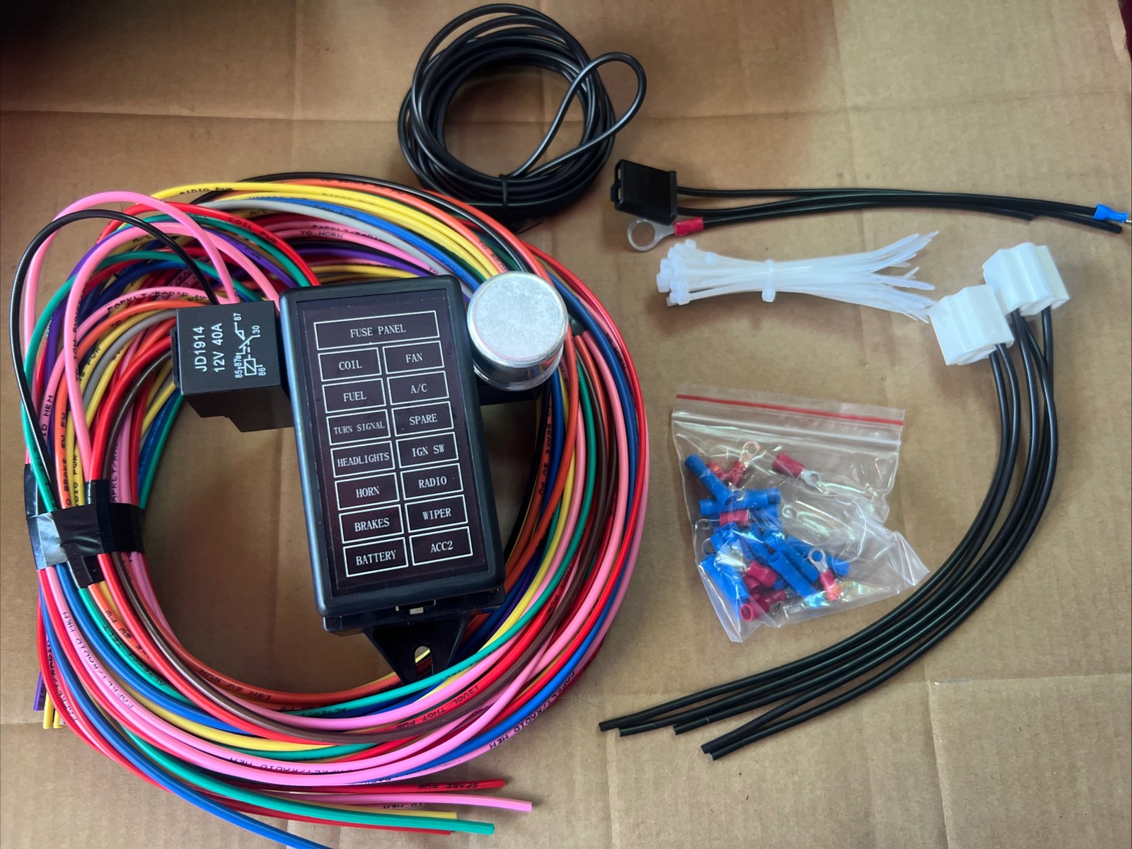 14 Circuit Universal Wire Harness 14 Fuse 12v Street Hot Rat Muscle Rod Wiring