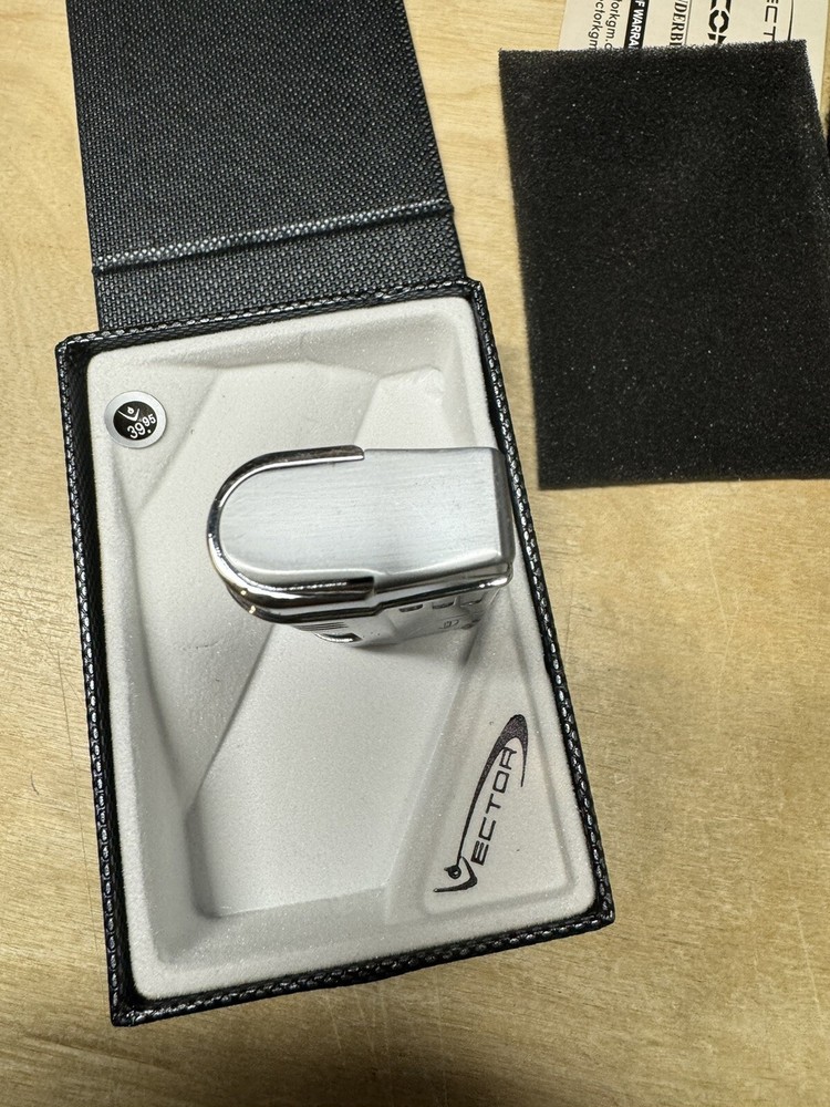 Vector Delta - Double Jet Flame Torch Lighter - Chrome Satin - New