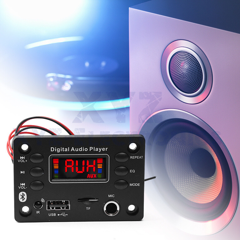 DC7-16V Bluetooth MP3 Decoder Board Car Audio Microphone USB FM Player Speaker