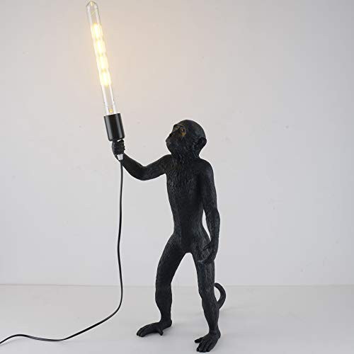 Modern Table Light, Monkey Desk Lamp, Resin Standing Monkey Lighting for Black
