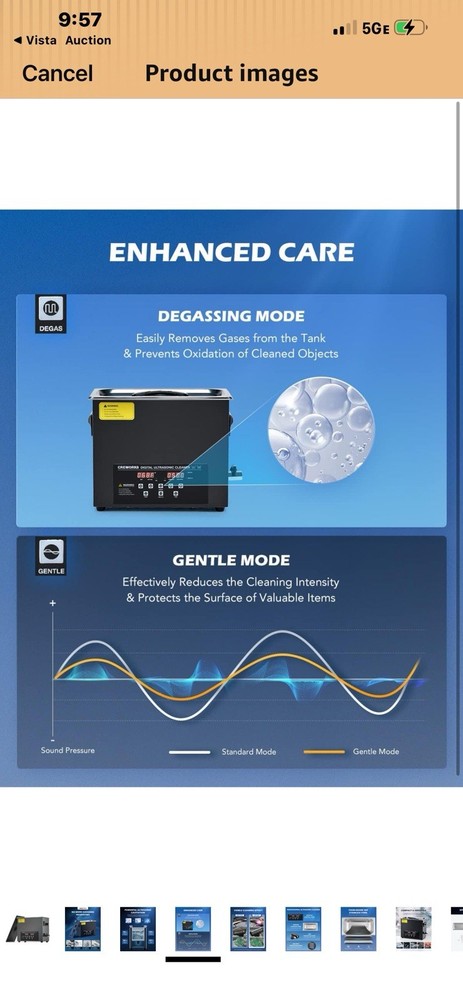 CREWORKS 6L Ultrasonic Cleaner with Timer Heating Machine Sonic Cleaner