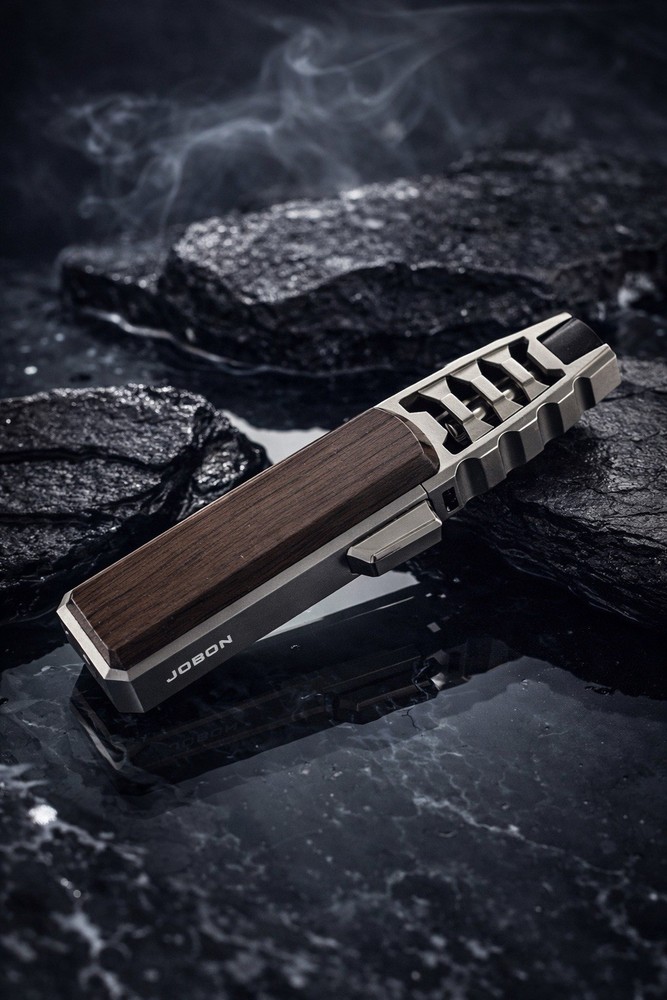 Windproof Straight Torch Blue Flame Lighter Refillable BROWN Color