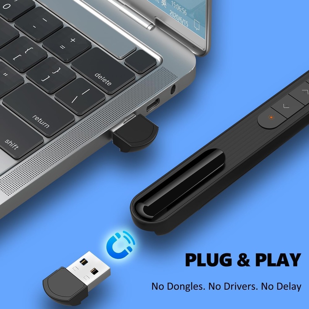 Presentation Clicker with Red Pointer Beam, 328ft Long-Range Wireless Present...