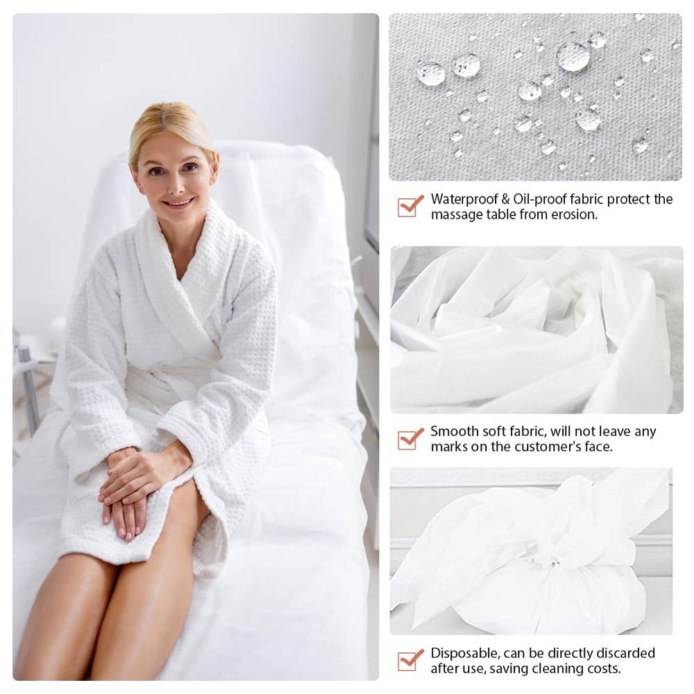 30PCS Disposable Fitted Massage Table Sheets, Heavy Duty Elastic 30pc