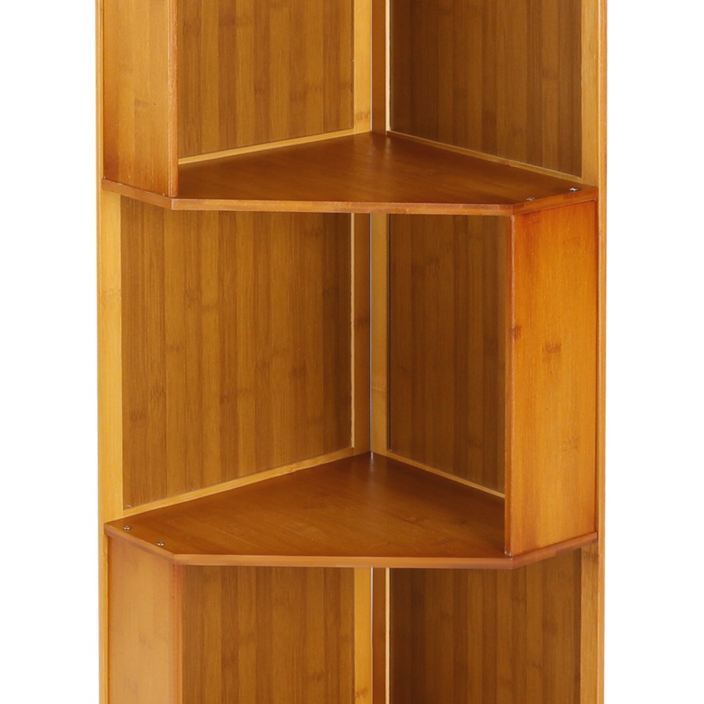 4-Tier Corner Bookcase Multifunctional Storage Stand A-Shaped Display Bookshelf