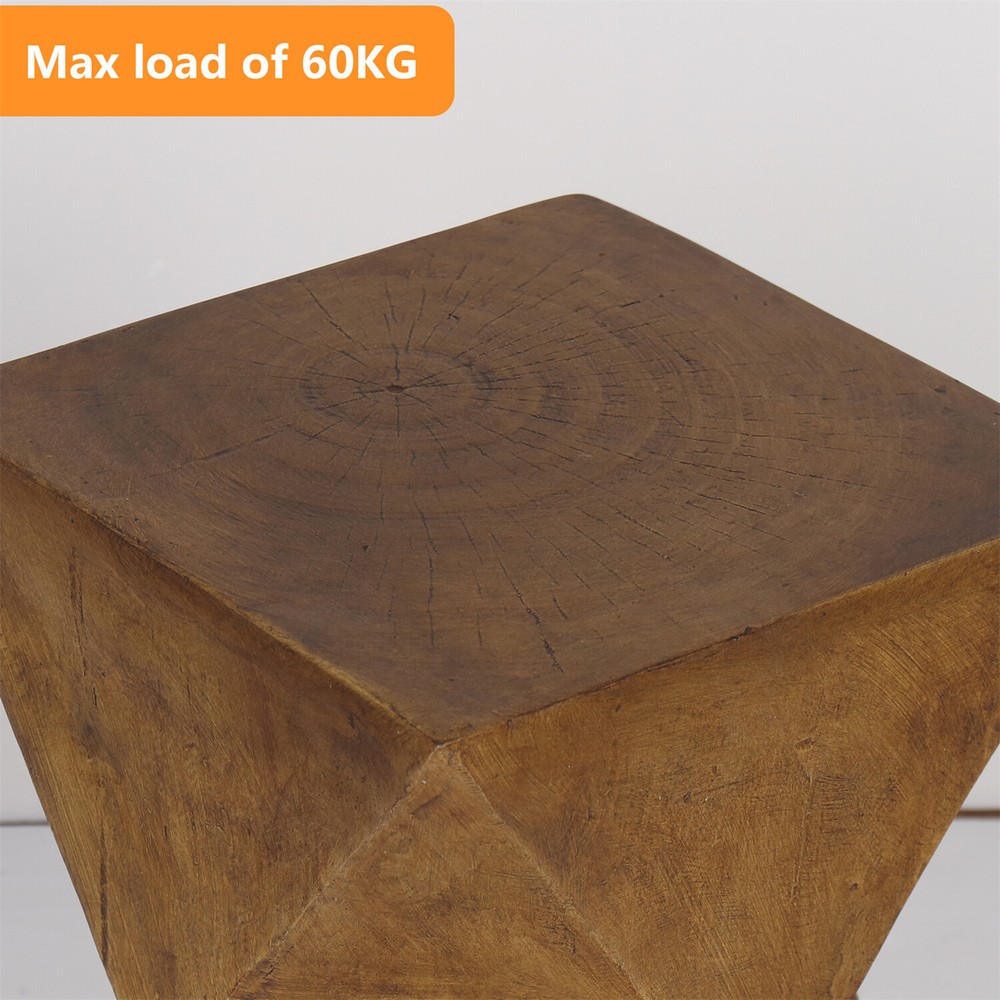 Concrete Side Table Outdoor Patio End Table Rustic Brown Accent Table Lightweigh
