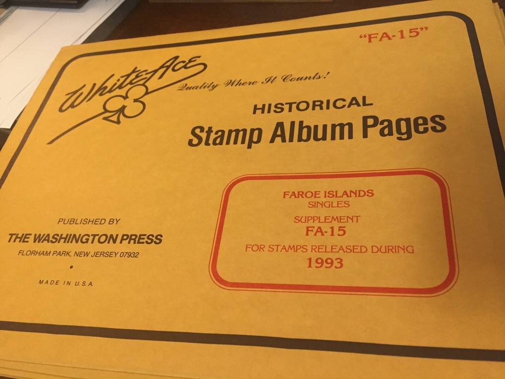 New White Ace Pages Faroe Islands Singles Supplement FA-15- 1993