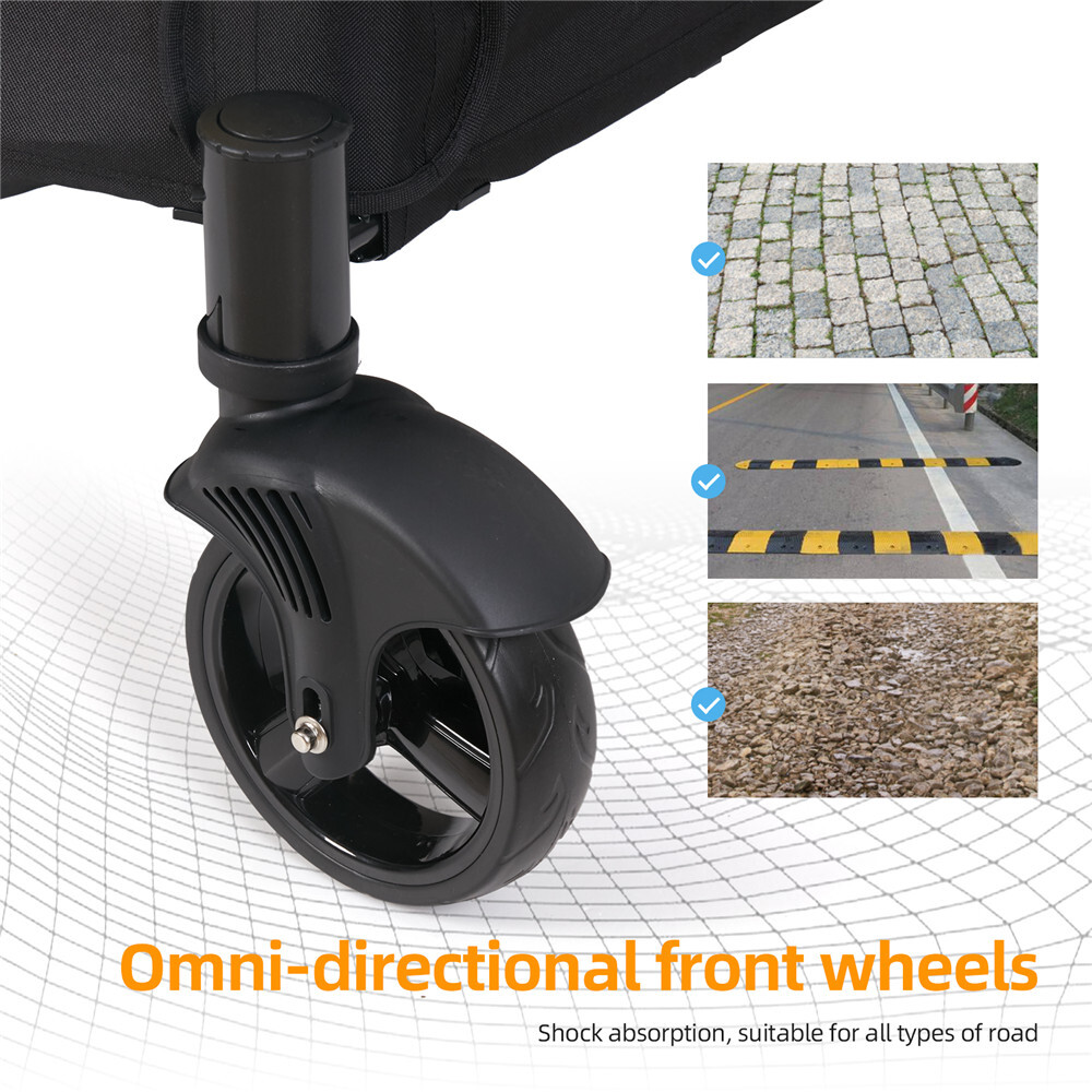 Folding Extra Large Dog Stroller Jogger Pet Pram Waterproof Traval Cart 132 lbs