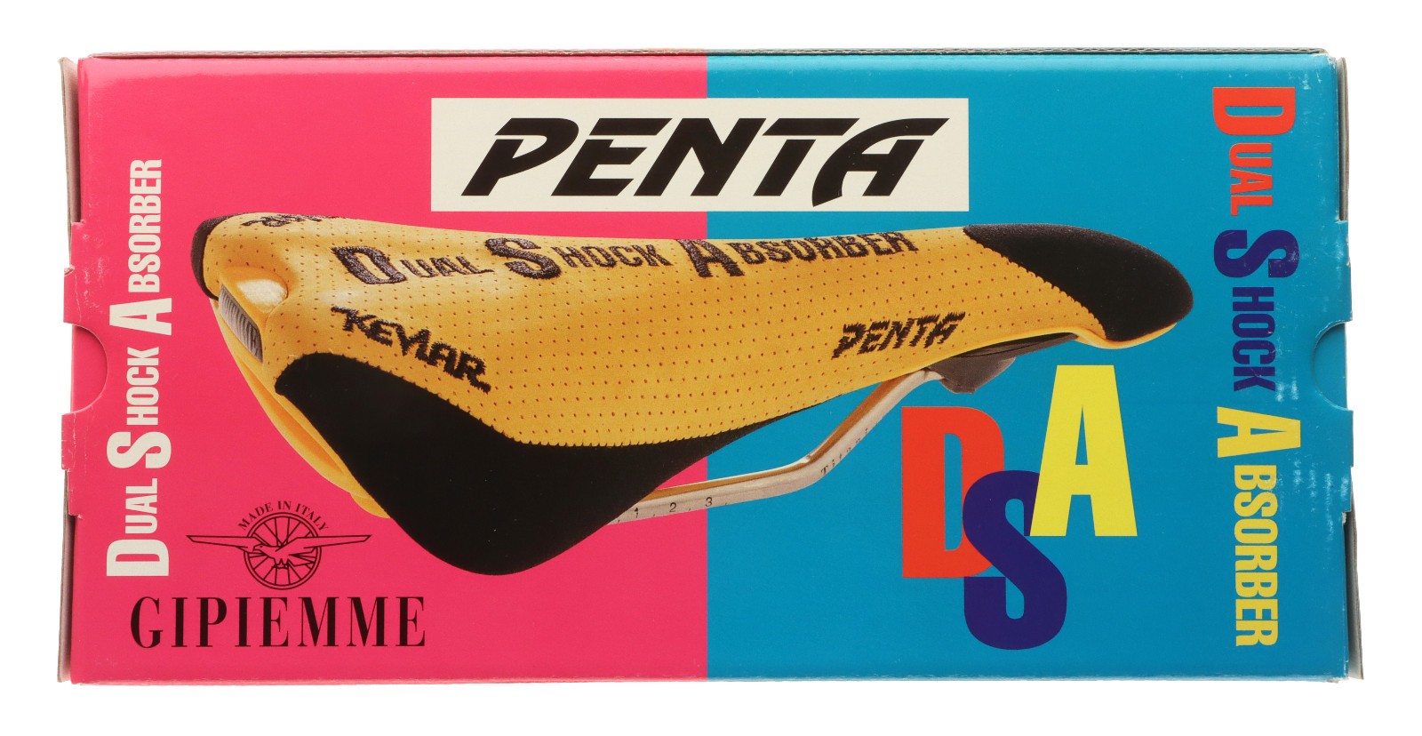 Gipiemme & EuroAsia Penta Saddle Dual Shock Absorber Ti Rails Yellow NEW NIB NOS