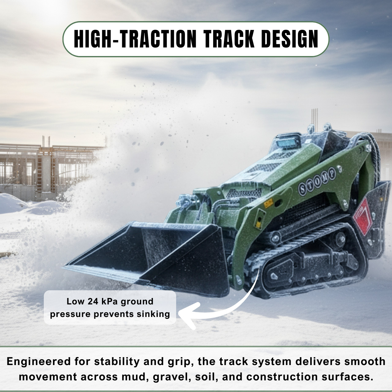 TYPHON Stomp V1000 Kubota D1105 Diesel 24.4hp Skid Steer Hydraulics Full Control