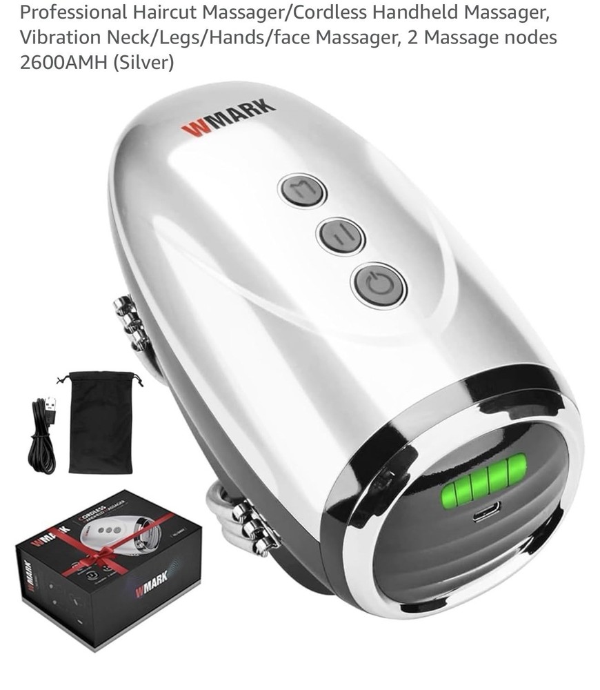 W Mark Cordless Handheld Massager Rechargeable Deep Tissue