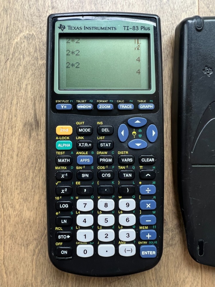 Texas Instruments TI-83 Plus Graphing Calculator With Cover TESTED SCREEN ISSUE
