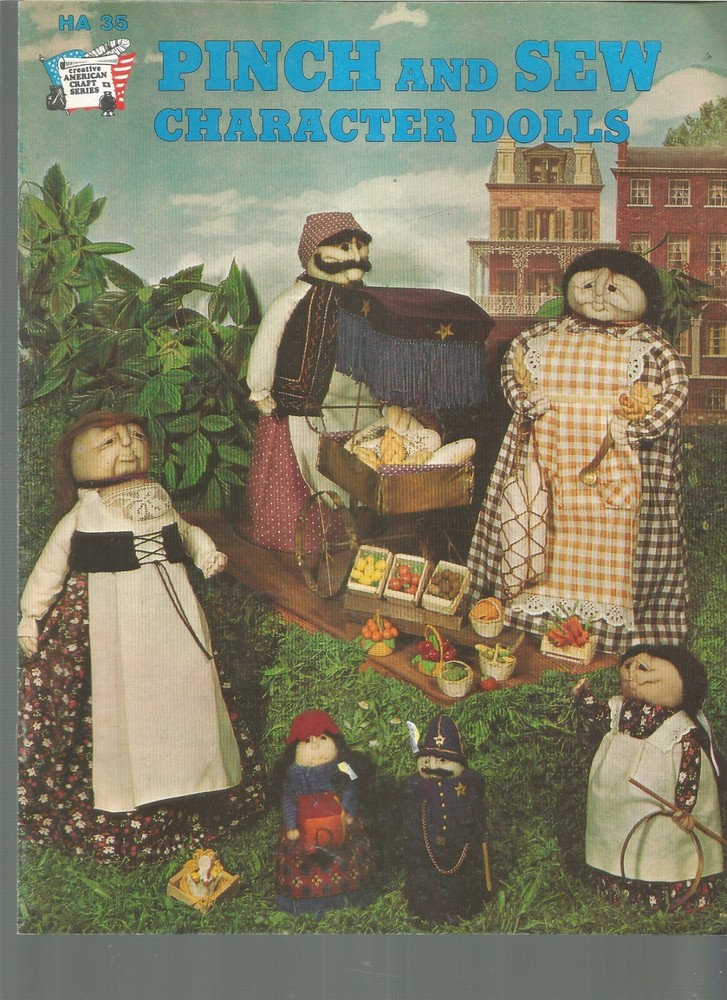 Character Dolls Patterns Pinch & Sew Stocking Faces Soft Sculpture E37