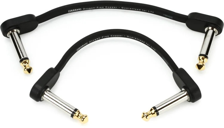D'Addario Angled Flat Patch Cable - 4" Twin Pack