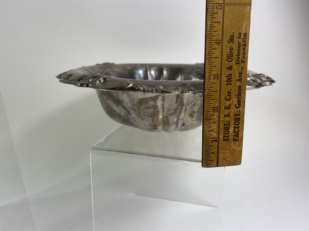 Compote Low Fruit Bowl Silver Plate 10" diameter Grapes Fruit Maker Unknown