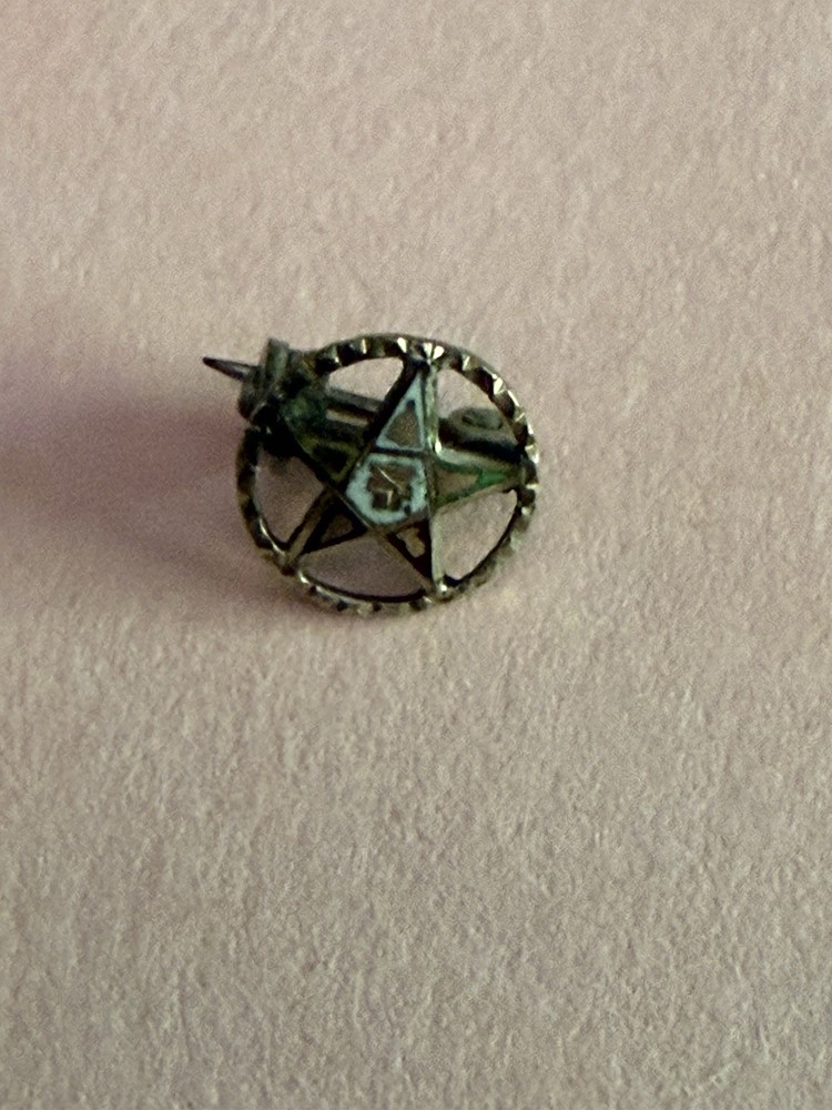 Antique masonic Star Pin/brooch SUPER TINY. Marked M On Back