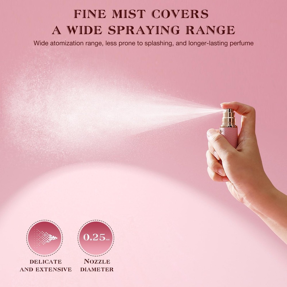 Atomizer Perfume Spray Bottle Empty Refillable Travel Scent Case Pink 10ml