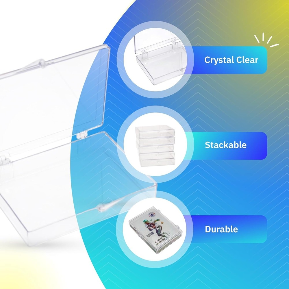 10-Pk Clear Hinged Plastic Container Keepsake Storage Boxes 3 1/2" L x 2 9/16" W