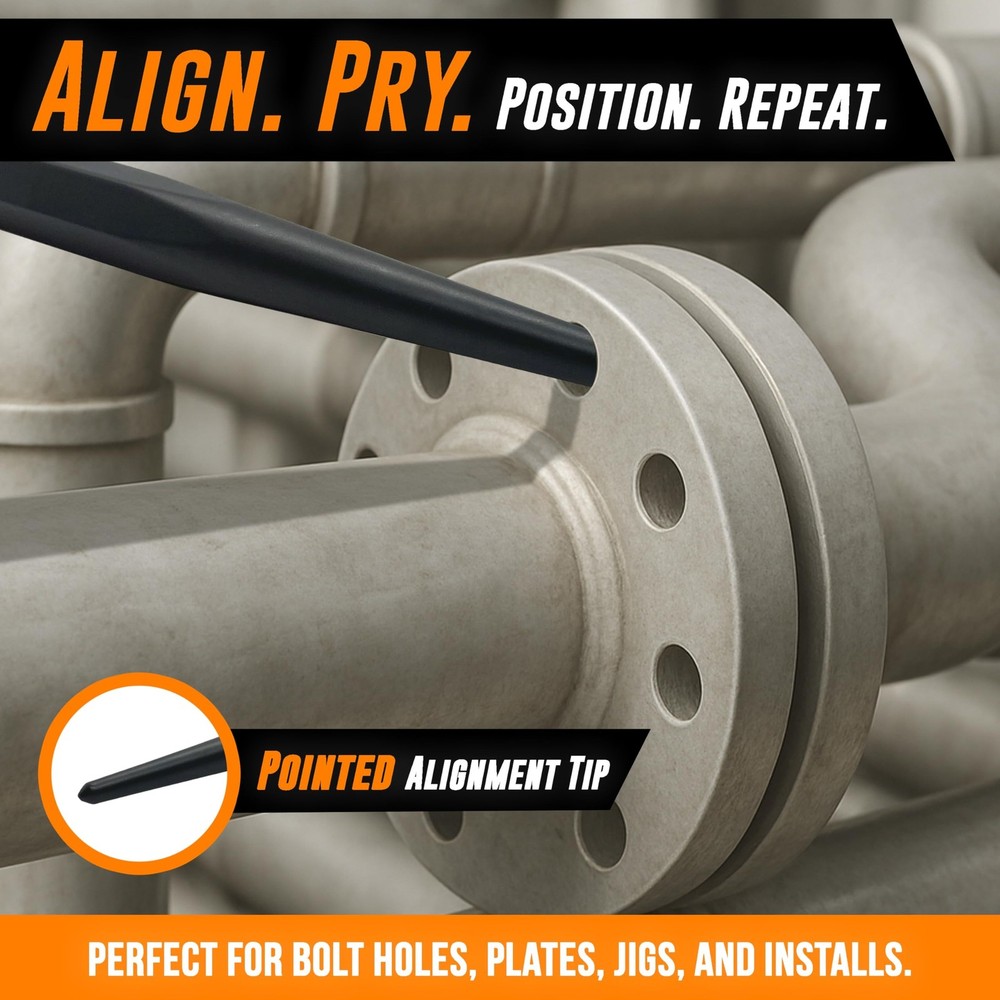 Mutt Tools 24 Inch Heavy Duty Alignment Pry Bar – Professional-Grade Sleever ...