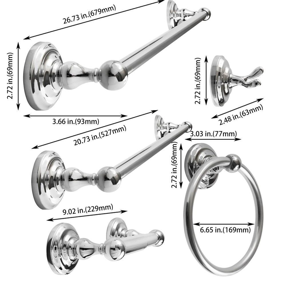 SENTO ROBIKI Bathroom Accessories Set, Bath Hardware, Includes Robe Hook, Toi...