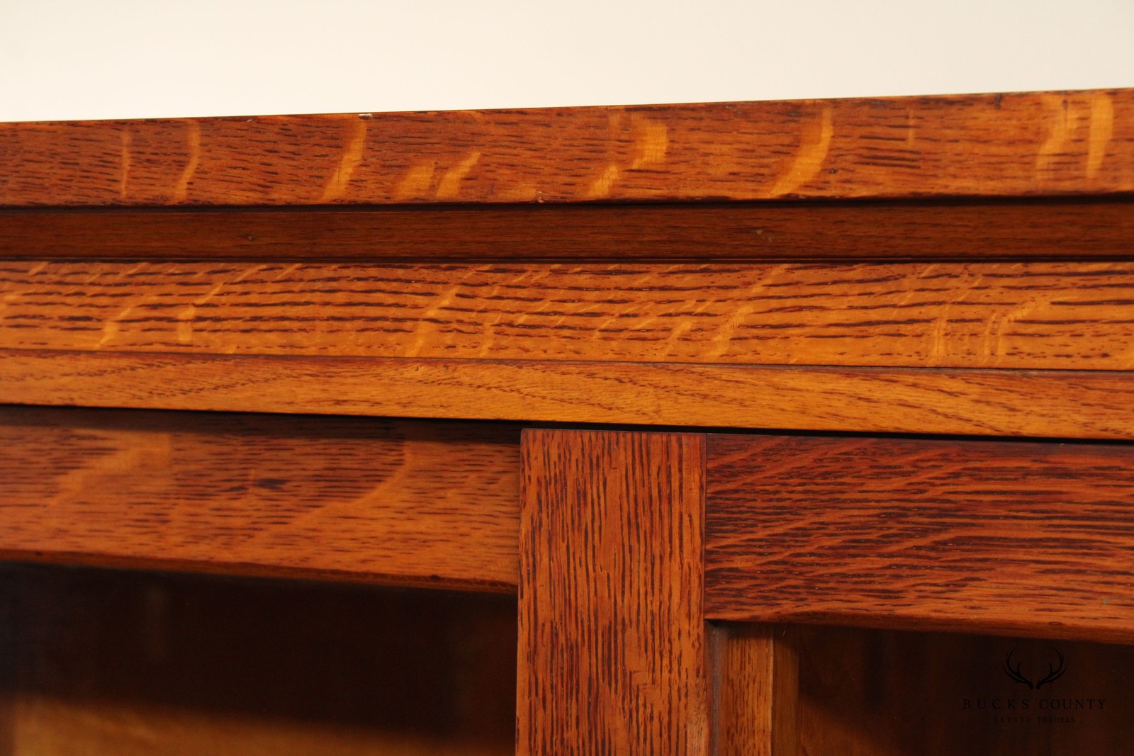 Antique Mission Oak Sliding Glass Door Bookcase