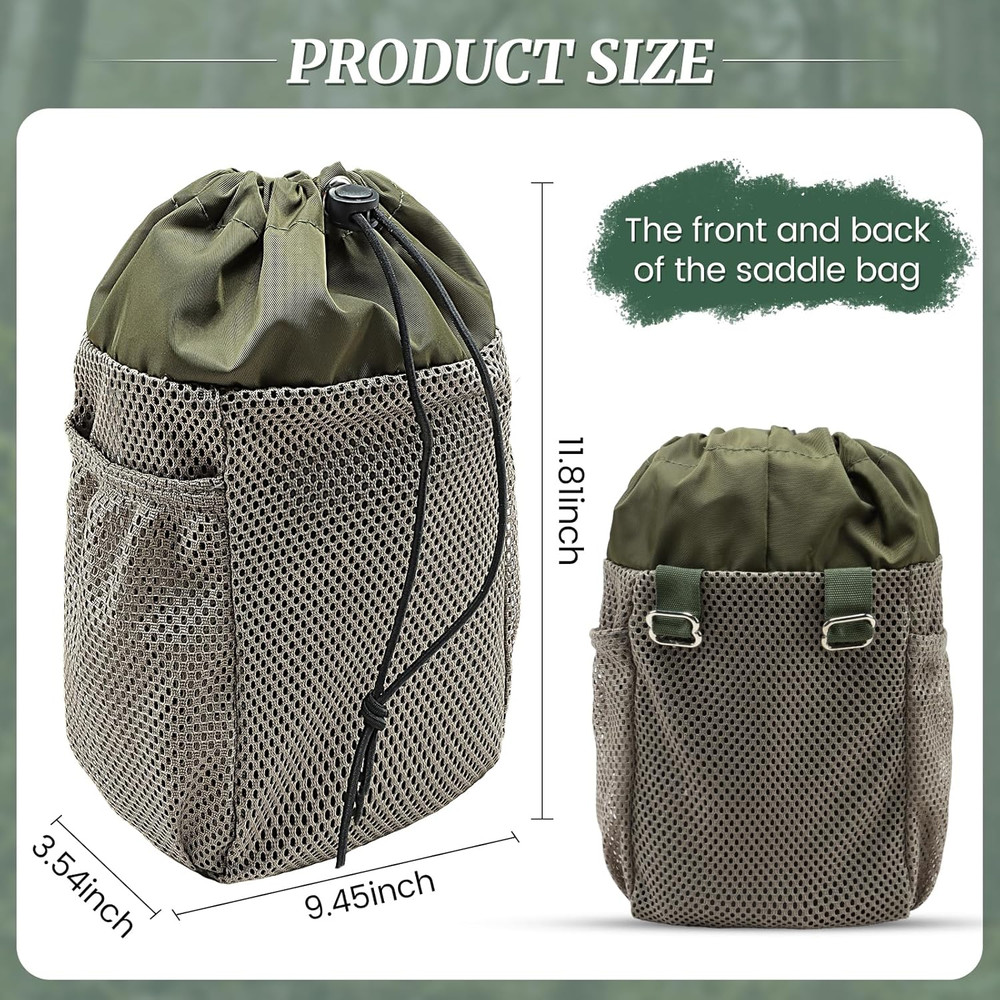 Saddle Hunting Dump Pouch, Mesh Hunting Storage Bag with Drawstring Closure, Eas
