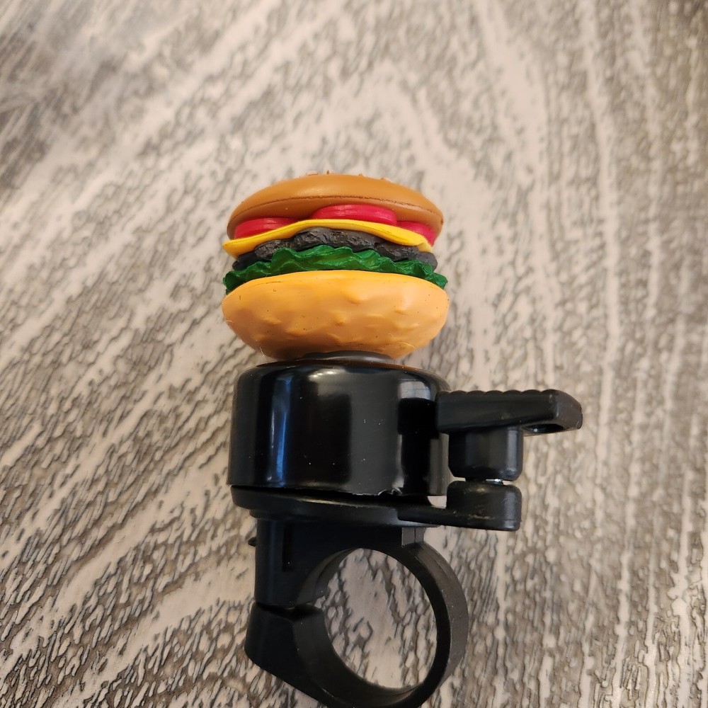 FLICK BELL RINGER Bike Bicycle handle bar frame handlebar mini cheeseburger